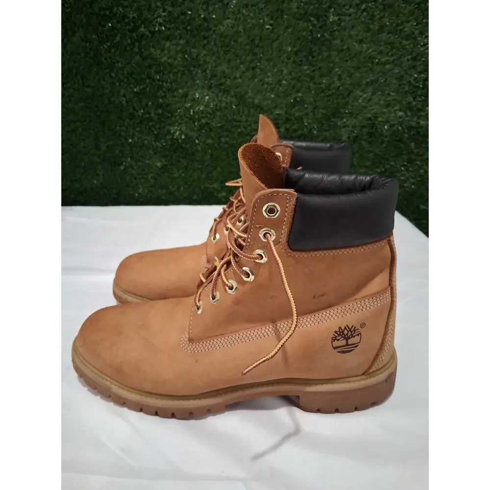 Timberland 6 Inch Premium Waterproof Boots Wheat Nubuck 10061 Men's Size 9.5 M